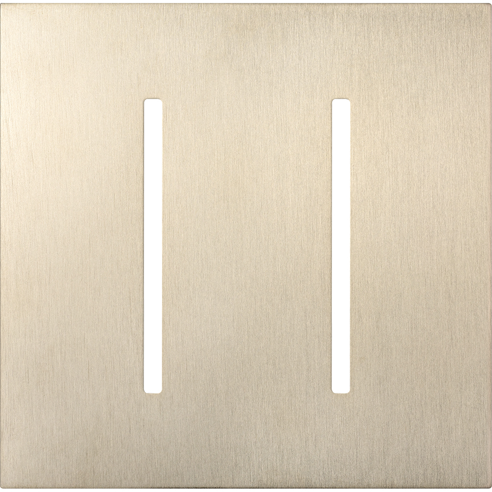 LWT-GG-SN New Architectural Wall Plate for Grafik T Controls, 2 Gang, Metal, Satin Nickel