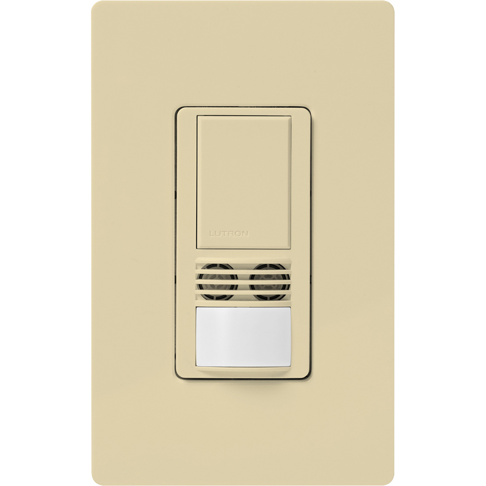 MS-A102-IV Maestro Dual-Tech Motion Sensor Switch, 6 Amp, 120-277V, 1 Pole, Ground or Neutral Required, Ivory