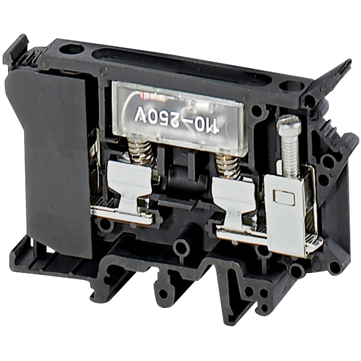NSYTRV42SF6LA Linergy 1-Level Fused Terminal Block With 110/250 V AC/VDC Light Indicator, 500/600 V AC, 10 A, 0.5 to 16 sq-mm Wire, Clip-Fit Mount