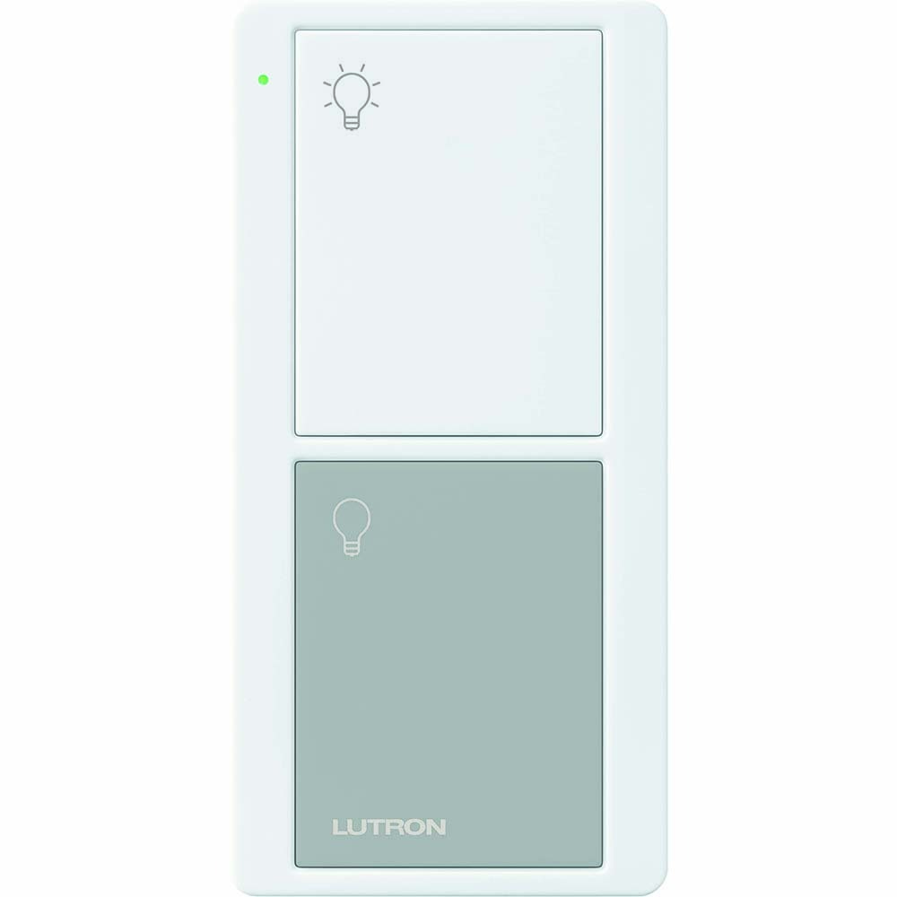 PJ2-2B-GWG-L01 2-Button Pico Smart Remote with Light Icons, White/Gray