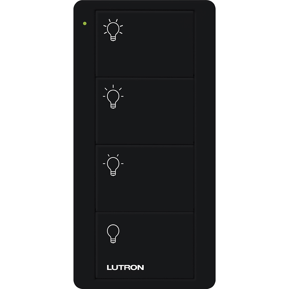 PJ2-4B-GBL-L31 4-Button Scene Control Pico Smart Remote with Light Icons, Black