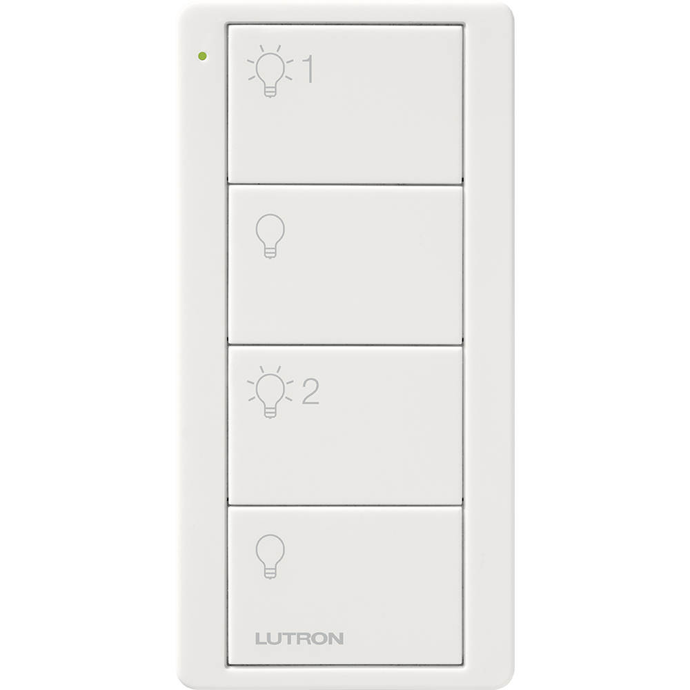 PJ2-4B-GWH-L21 4-Button 2 Group Control Pico Smart Remote with Light Icons, White