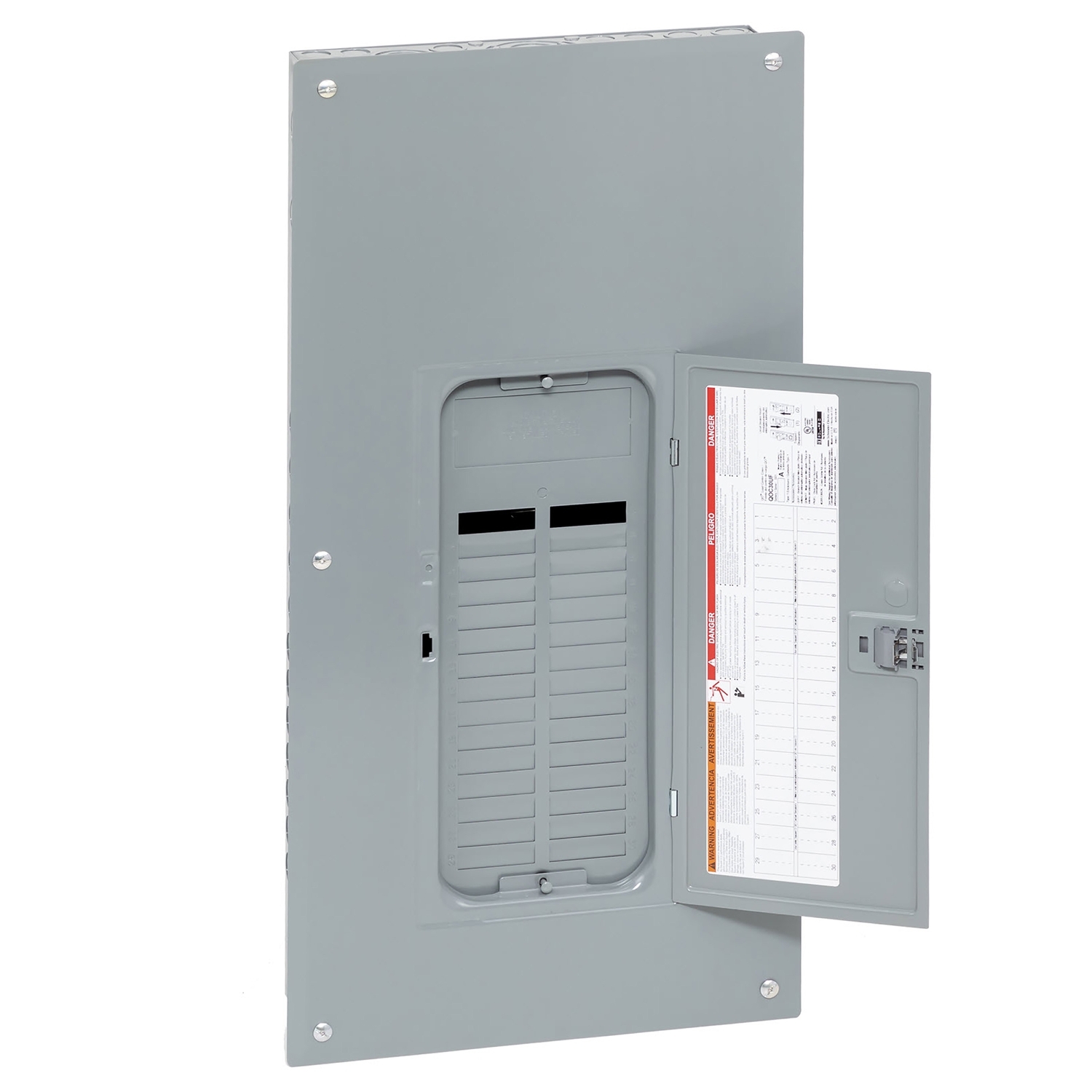 QO130L200PGC 1-Phase Convertible Neutral Main Lug Load Center With Combination Flush/Surface Cover, 120/240 V AC, 200 A, 65 kA Interrupt
