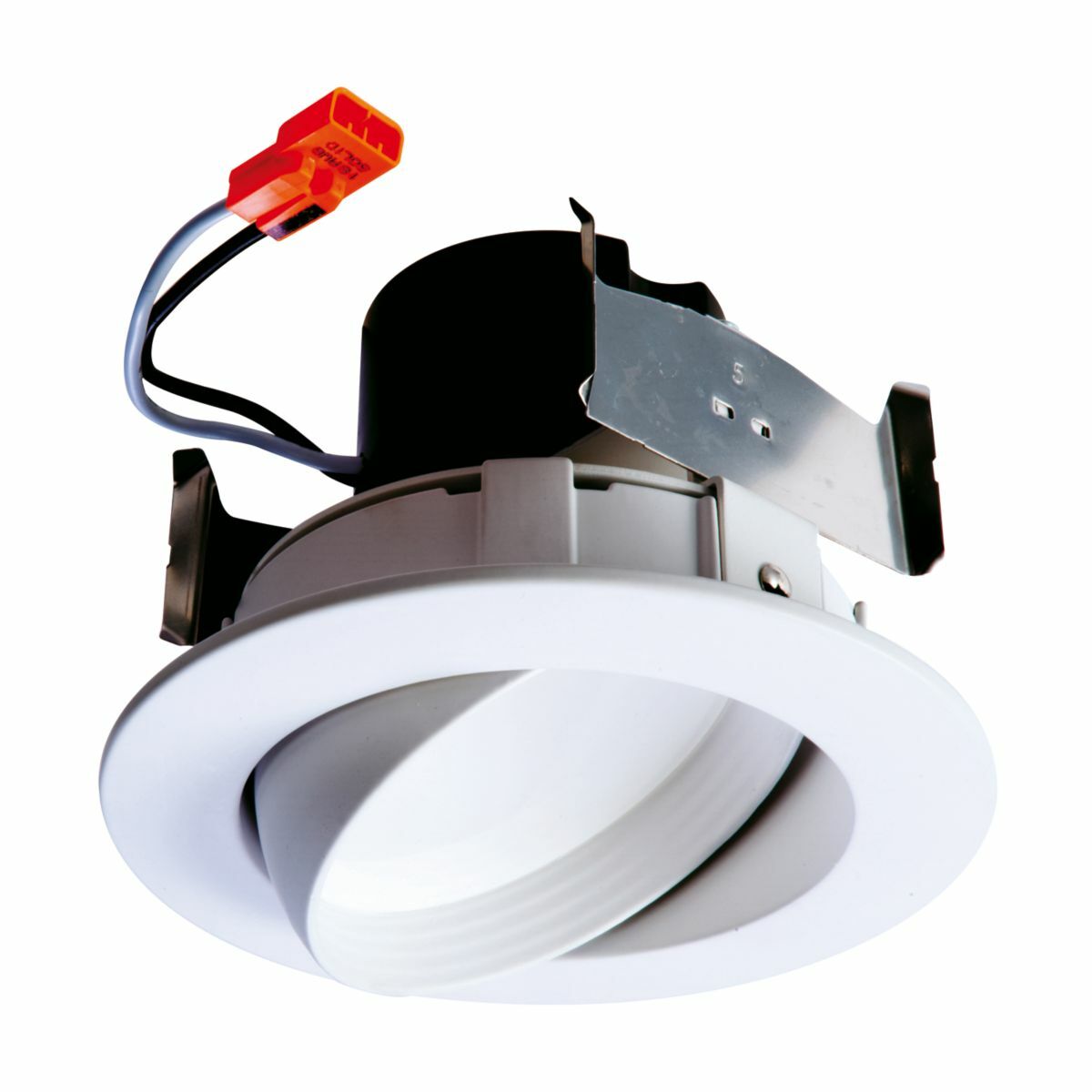 RA406927NFLWH Halo Adjustable Gimbal Narrow Very Wide Flood Retrofit Module, 4 in Ceiling Opening, 120 V AC, Die Cast Aluminum Housing