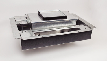 RFB2S-FC Fire Classified Fully Adjustable Floor Box, Stamped Steel, 100.4 cu-in Capacity, 2 Gangs, 4 Outlets, 23 in L x 15-3/8 in W x 12 in H