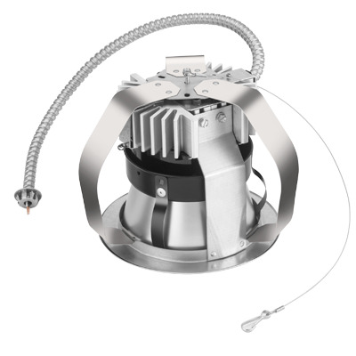 RO6AR Downlight Trim, 5-5/16 in Dia Inside x 7-1/8 in Dia Outside, LED Lamp, For Use With RV6 6 in Non-IC Retrofit Downlight, Aluminum