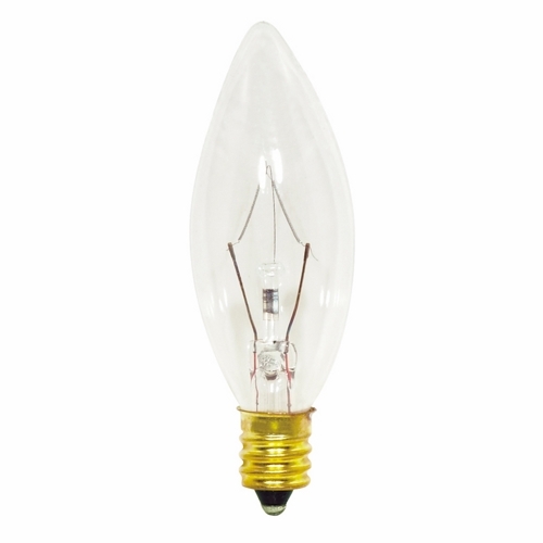 S3345 Decorative Dimmable Incandescent Lamp, 15 W, E12 Incandescent Lamp, B8 Shape, 114 Lumens Initial