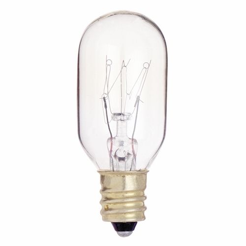 S3907 Dimmable Indicator and Sign Incandescent Lamp, 25 W, E12 Incandescent Lamp, T8 Shape, 190 Lumens Initial