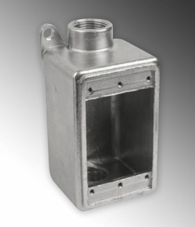 S60700FDCS Type FDC Weatherproof Conduit Device Box, 316 Stainless Steel, 25 cu-in Capacity, 1 Gangs, 5.95 in L x 2.5 in W x 2.83 in H
