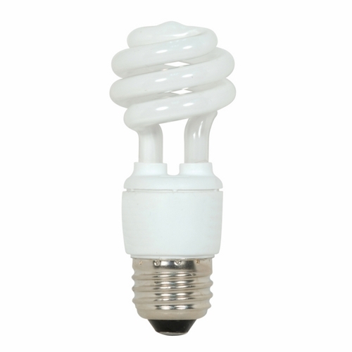 S7211 Compact Fluorescent Lamp, 9 W, E26 Lamp, T2 Mini Spiral Shape, 550 Lumens Initial Lumens