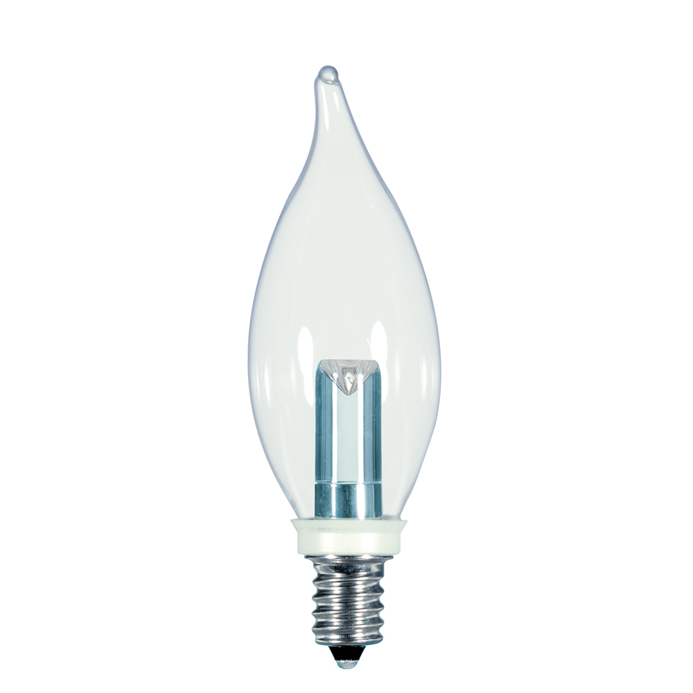 S9153 LED Specialty Lamp, 1 W, 10 W Incandescent Equivalent, E12 Lamp Base, CA8 Shape, 120 V AC