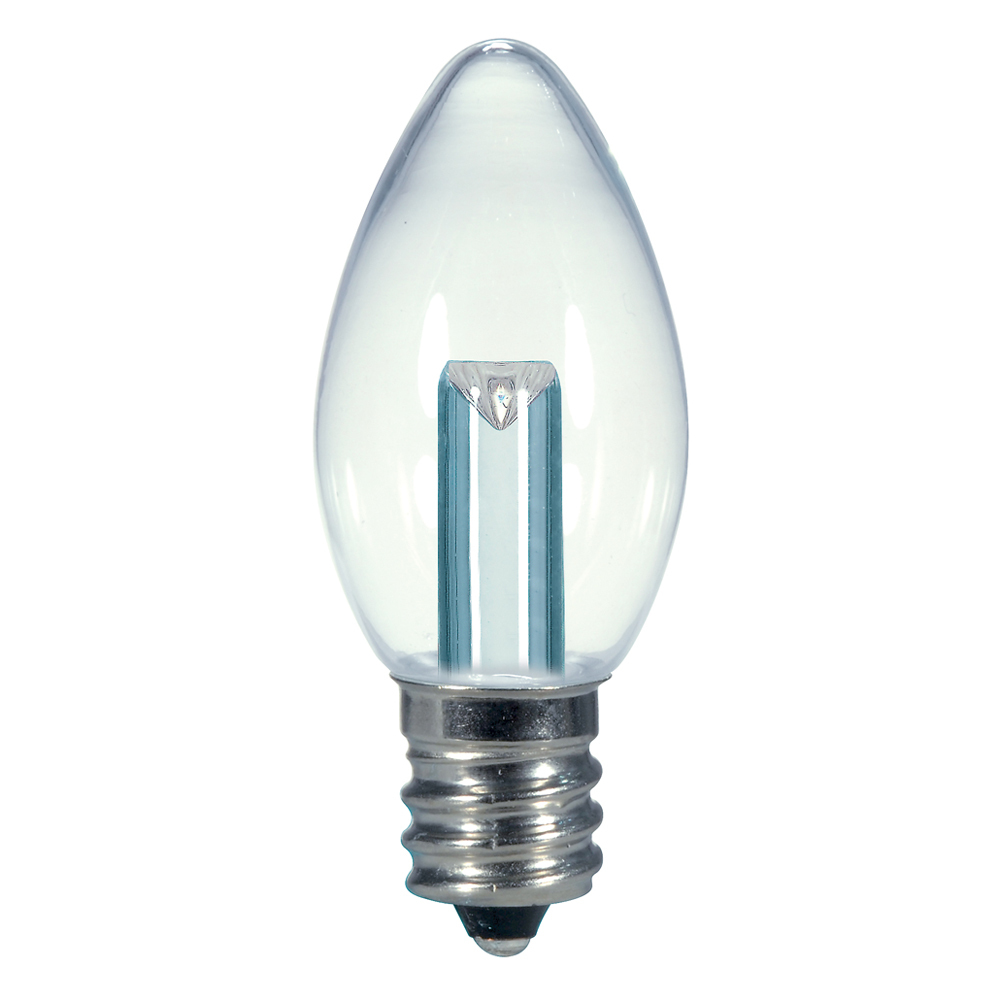 S9156 LED Specialty Lamp, 0.5 W, 15 W Incandescent Equivalent, E12 Lamp Base, C7 Shape, 120 V AC