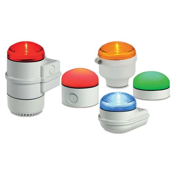 SLM300R StreamLine Low Profile Modular Multi-Functional Beacon, 12 to 24 VAC/VDC, 120 to 240 VAC, LED Lamp, Surface Mount, Red, UL/cUL/cULus Listed, CE Certified