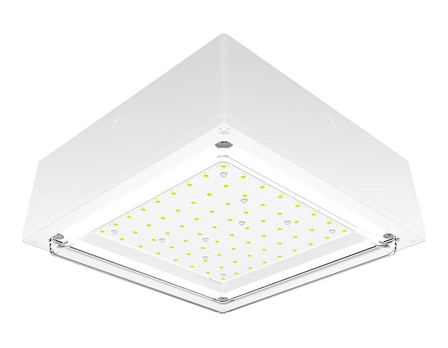 VANLED40NW Canopy Lighting With On/Off Driver, 39 W Fixture, 120/208/240/277 V AC, White/Polyester Powder Coated Housing