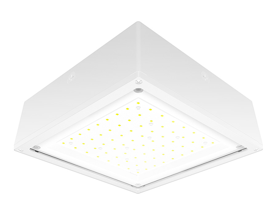 VANLED52NFW Standard Vandalproof Canopy Light, 52 W Fixture, 120 to 277 V AC, White Housing