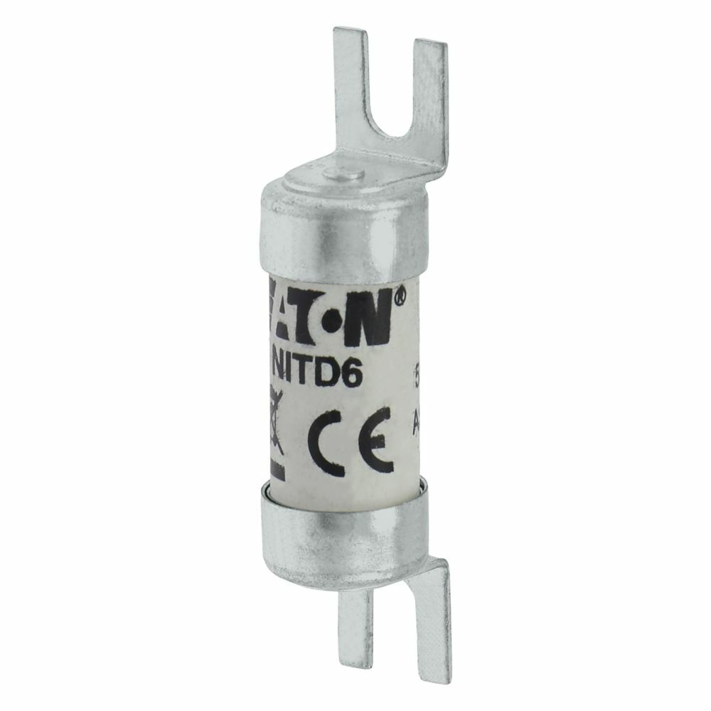 NITD6 Cartridge High Rupture Capacity Low Voltage Non-Indicating Fuse Link, 550 V AC, 6 A, For Use With CAMster Series Fuse Holder, Ceramic