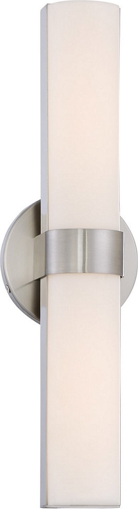 62-732 Nuvo Bond Dimmable Transitional Vanity Light Fixture, (2) Lamp, 120 V AC, Brushed Nickel Housing