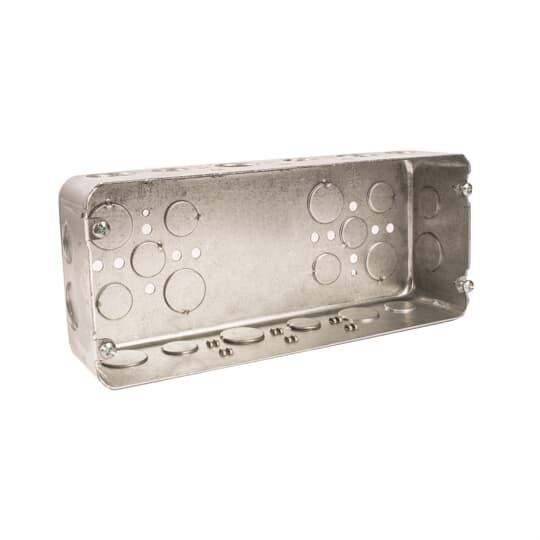 H4BD-1/2-3/4 Steel City Gang Box, Steel, 110 cu-in, 4 Gangs, 4 Outlets