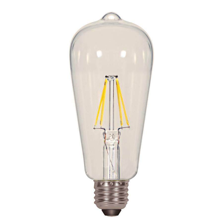 S8611 Dimmable LED Lamp, 6.5 W, 60 W Incandescent Equivalent, E26 Lamp, ST19 Shape, 810 Lumens
