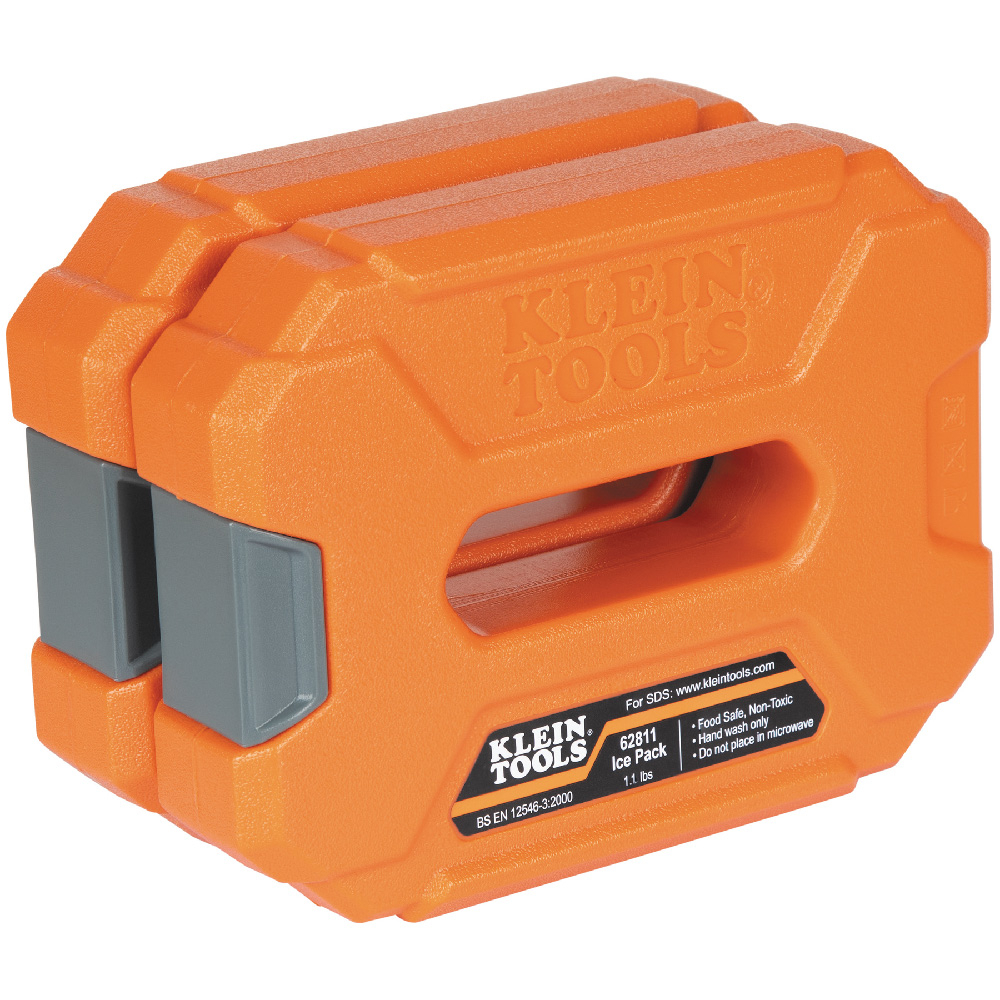 62811 Interlocking Pattern Ice Pack, 7 in L x 5.25 in W x 3.08 in H, HDPE, Orange/Gray