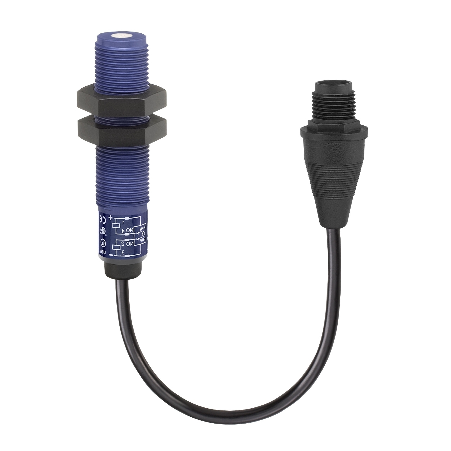 SM380A11200 Superprox 4-Wire Cylindrical Ultrasonic Sensor, Ultrasonic, NPN/PNP/Discrete Output, 1NO Contact, 10 to 28/12 to 24 V DC
