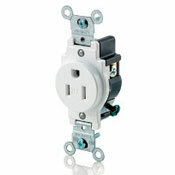 T5015 1-Phase Grounding Single Tamper Resistant Straight Blade Receptacle, 125 V AC, 15 A, 2 Poles, 3 Wires, Brown