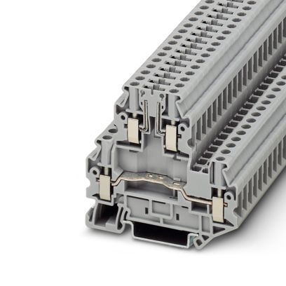 3044720 2-Level 2-Circuit 4-Connection Double Tier Disconnect Terminal Block, 500 V AC, 30 A, 26 to 10 AWG Wire, DIN Rail Mount