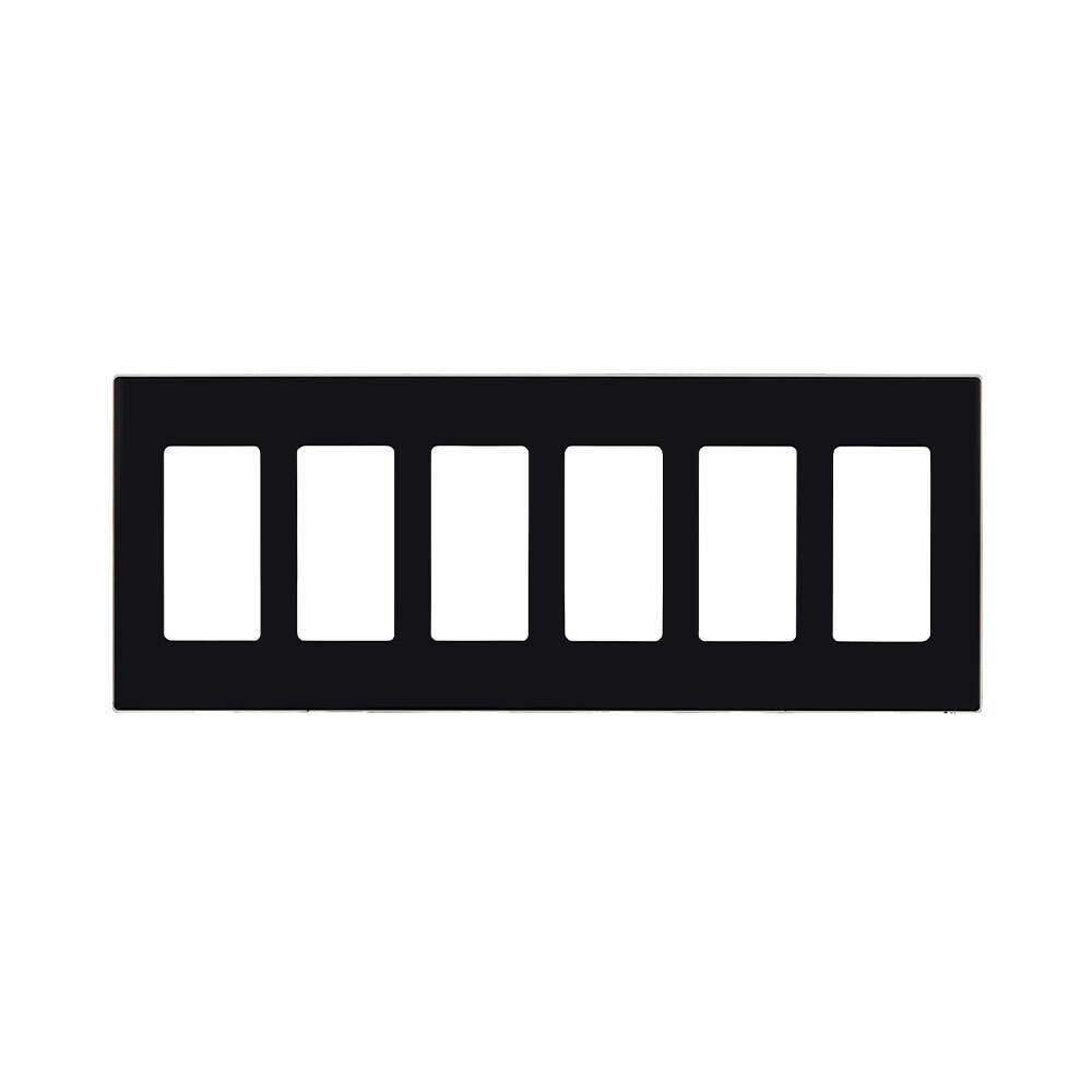 80326-SE Decora Screwless Standard Wall Plate, 6 Gangs, 11.810 in W x 4.609 in H, Polycarbonate, Black