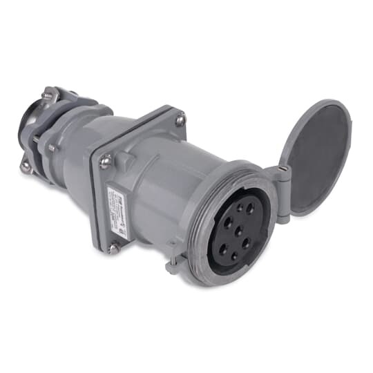 DS1404FP000 Russellstoll MaxGard 3-Phase Standard Female Connector With Screw Cover, 480 VAC, 100 A, 3 Poles, 4 Wires