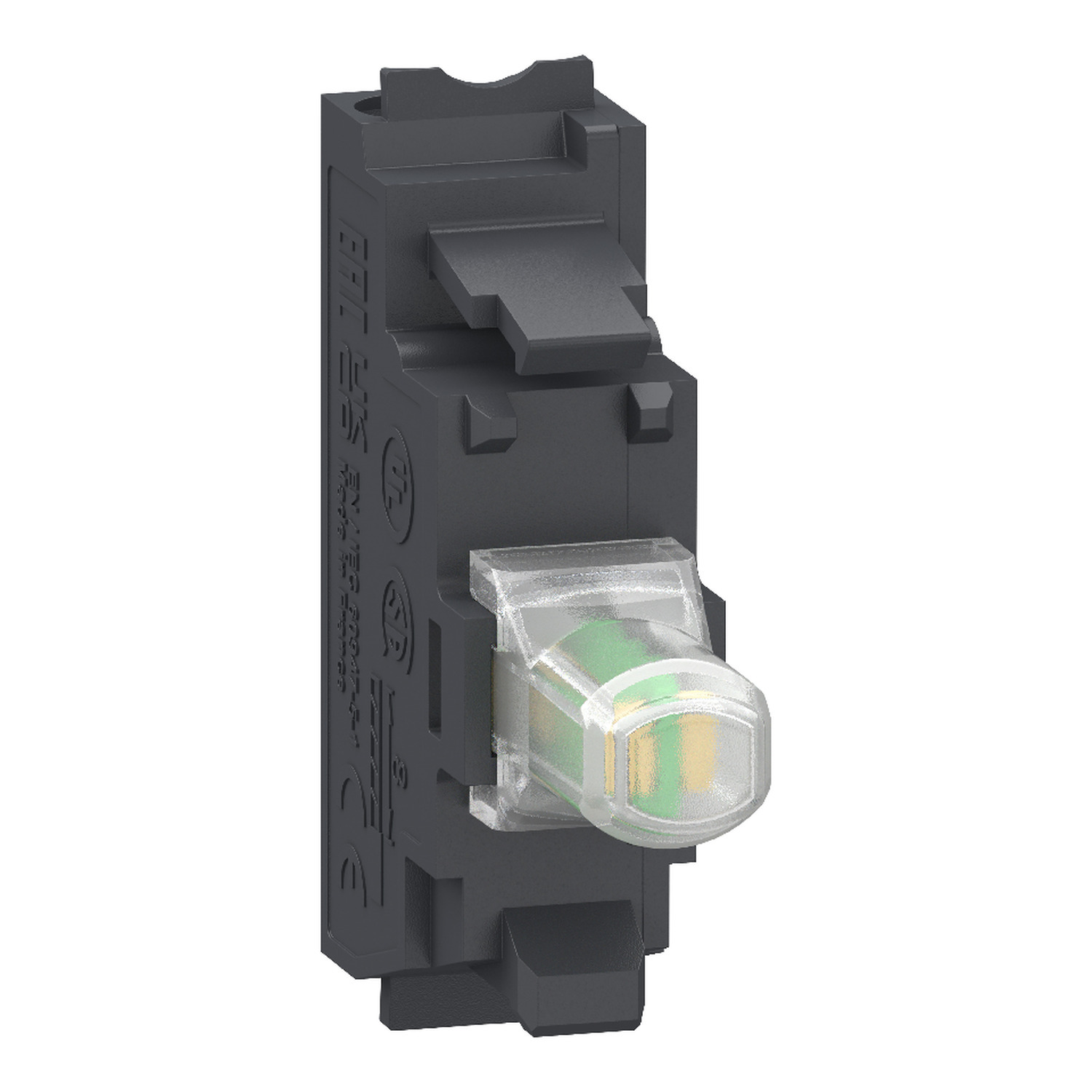 ZBVG15 ZBV Light Block, 22 mm Dia, LED Lamp, 110/120 V AC, Spring Clamp Terminal, White