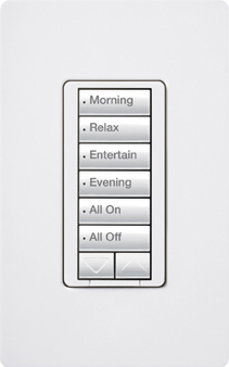 RRD-H6BRL-LA RadioRA 2 Maestro 6-Button Hybrid Keypad, 120 VAC, 1 Poles, Fade/Toggle On/Off Operation, Light Almond