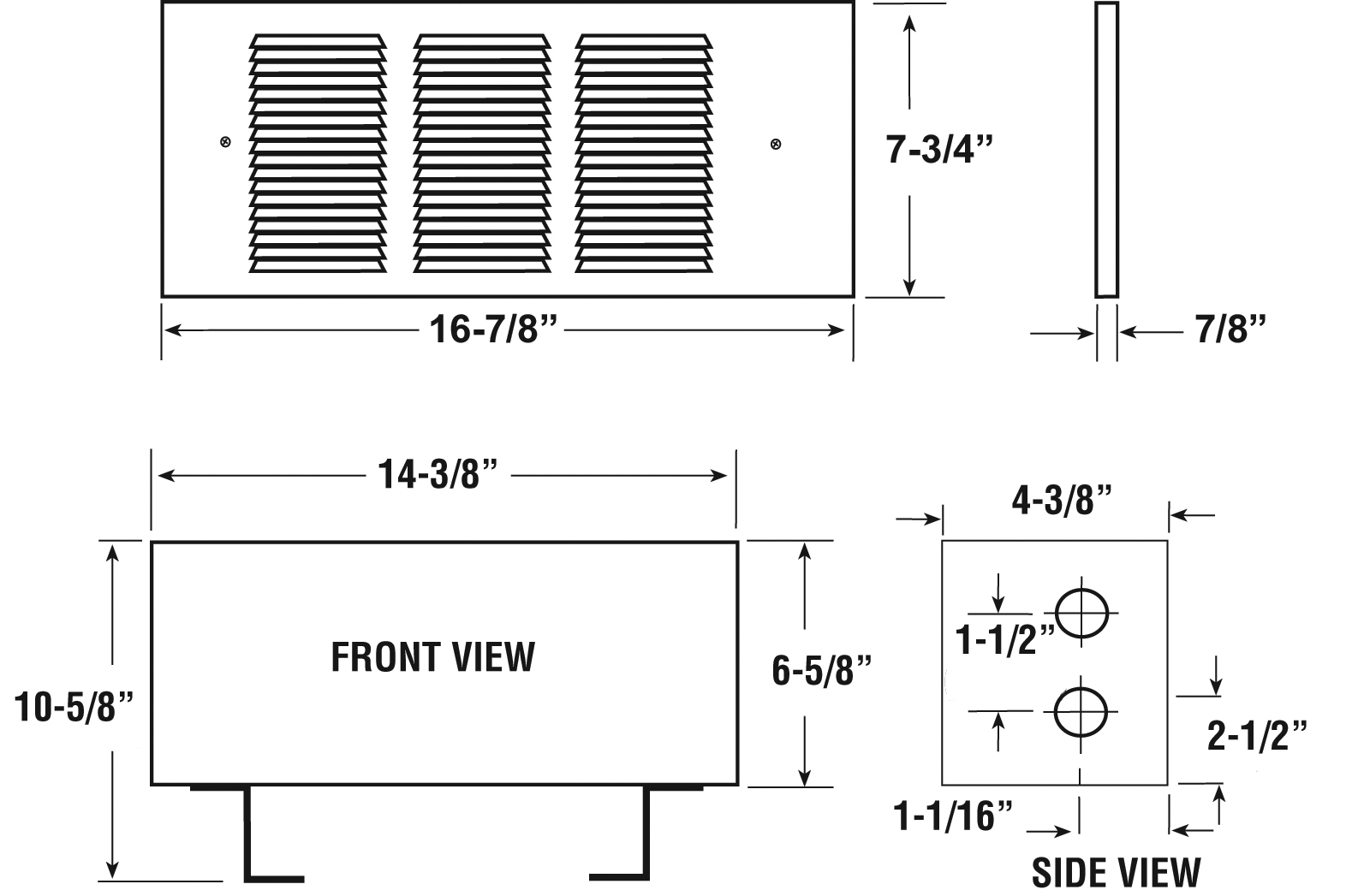 GFR2004F Qmark Berko 1-Phase Fan Forced Wall Heater, 6138 Btu/hr, 240 V, 500/1000/1500/2000 W