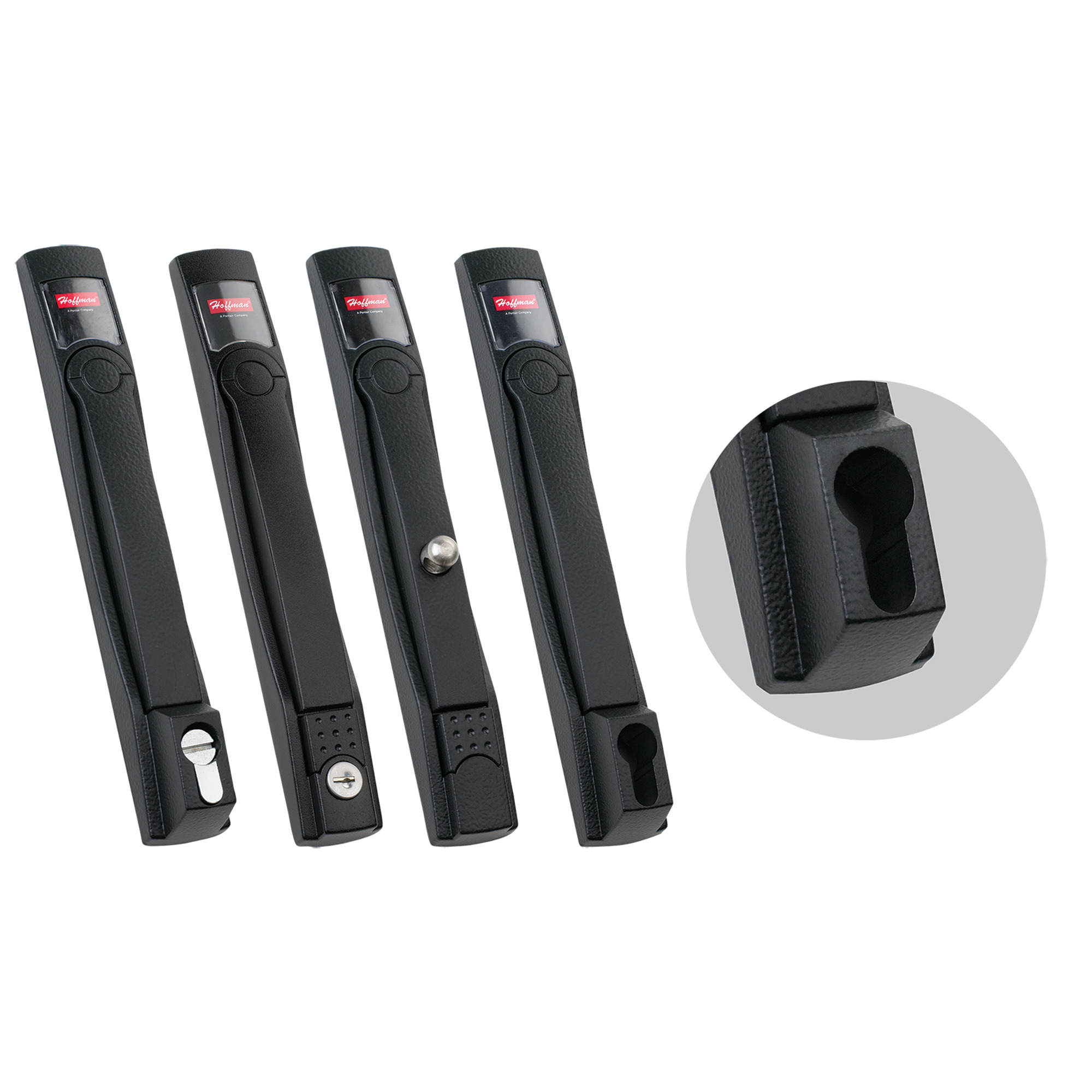 PFHKBL ProLine P20 Keylocking Flush Swing Handle, For Use With ProLine Modular Enclosure Doors, Steel, Black