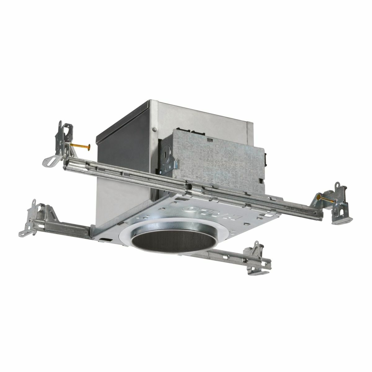 H99ICAT Halo Line Voltage New Construction Shallow Recessed Lighting Housing, Incandescent Lamp, IC Insulation, 120 V AC, 4-3/8 in Ceiling Opening, Aluminum Housing