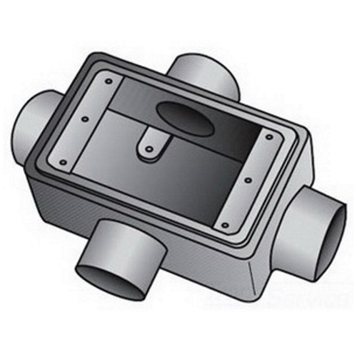 FSX175 Type FSX Heavy Duty Shallow Device Box With Internal Ground Screw, Iron, 21 cu-in, 1 Gangs, 4 Outlets