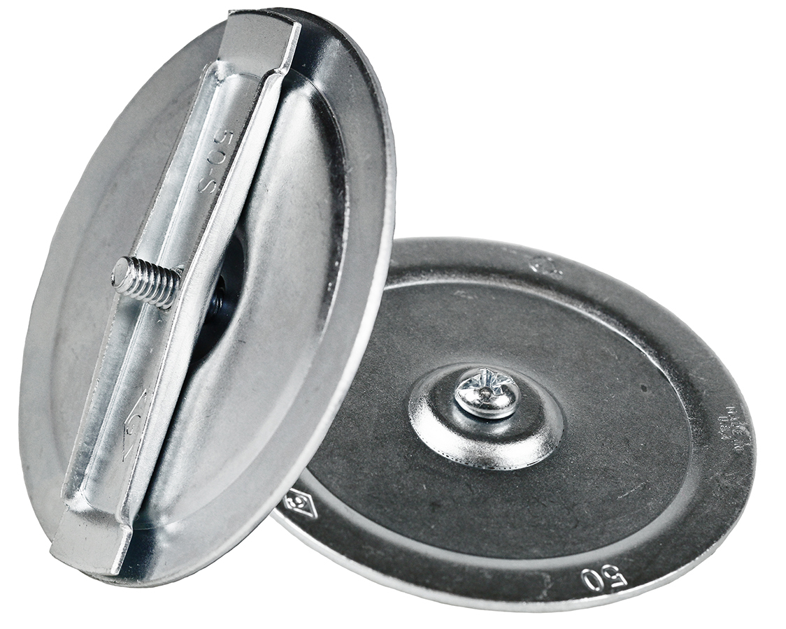 D80S 3-Piece Snap-In Knockout Seal, 3 in Hole, Steel, Zinc Plated