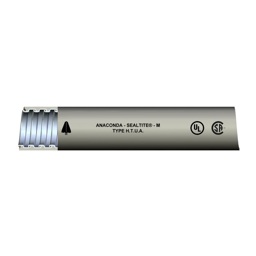 37431 Type HTUA Standard Liquid Tight Flexible Metal Conduit With Integral Bonding Wire, 1 in Trade, 1.041 to 1.066 in ID x 1.29 to 1.315 in OD, 100 ft Carton L, Thermoplastic PVC/Steel