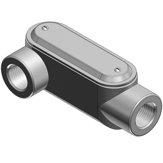 LR37CG-TB T&B BlueKote Type LR Pre-Assembled Conduit Body With Cover, Gasket, 1 in Hub, Form 7 Form, 10.6 cu-in Capacity, Iron, Epoxy Powder Coated/Zinc Plated