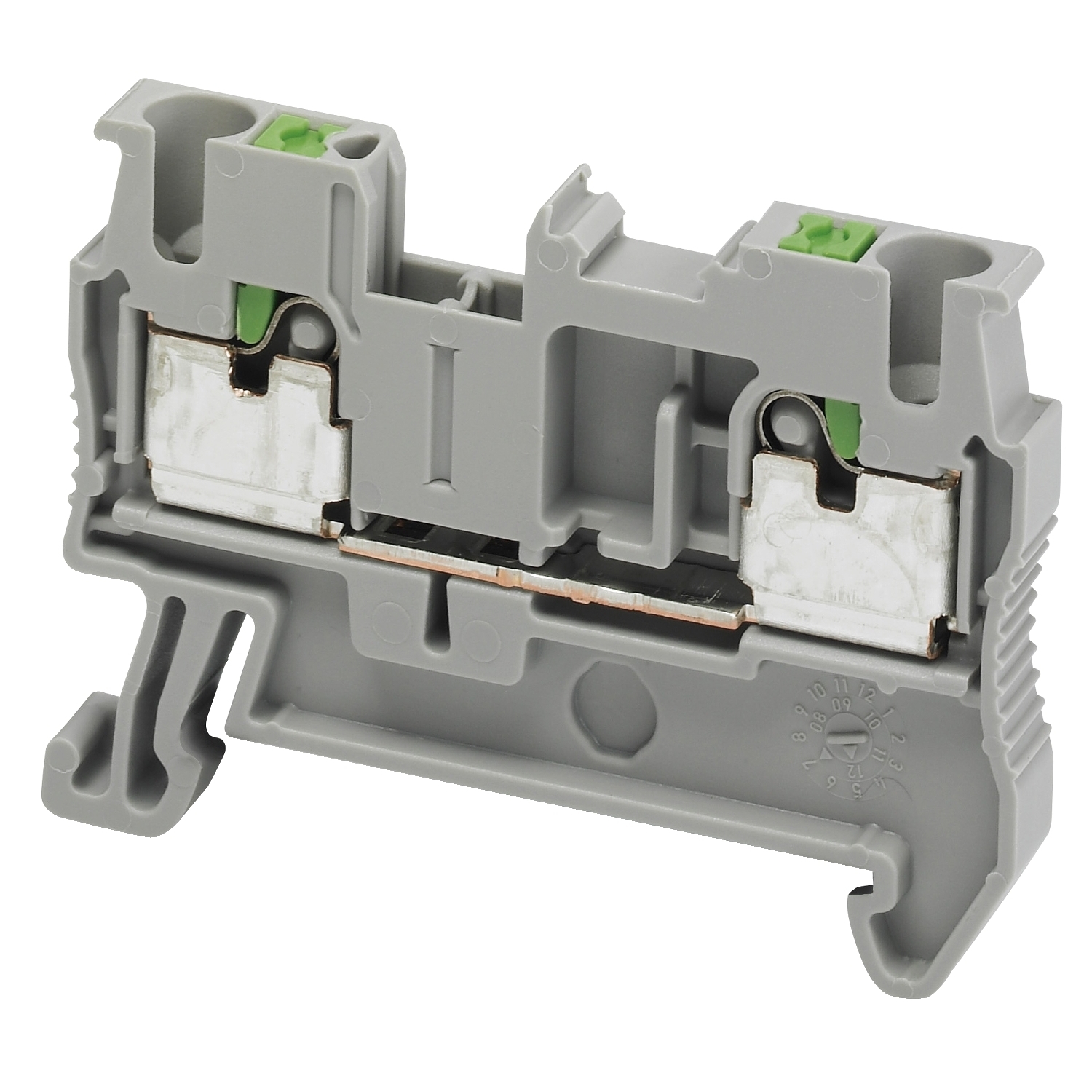NSYTRP22 Linergy 1-Level 2-Terminal Feed-Thru Terminal Block, 800 V, 30 A, 24 to 12 AWG Solid/Stranded Wire, 1 Poles, DIN Rail Mount