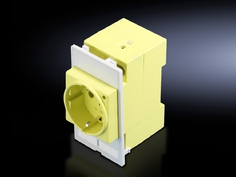 2482410 Modular Interface Cover, 250 V AC, 50/60 Hz, IP65, 10 to 16 A at 230 V AC, Die Cast Zinc/Polycarbonate, Graphite Gray/Sulfur Yellow