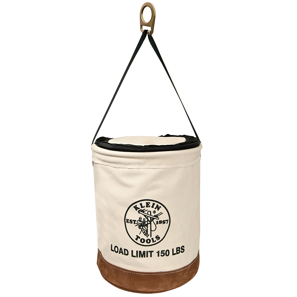 5104CLR22 Heavy Duty Top Closing Bucket, 22 in H, 1 Pocket, #1 Canvas, Off-White