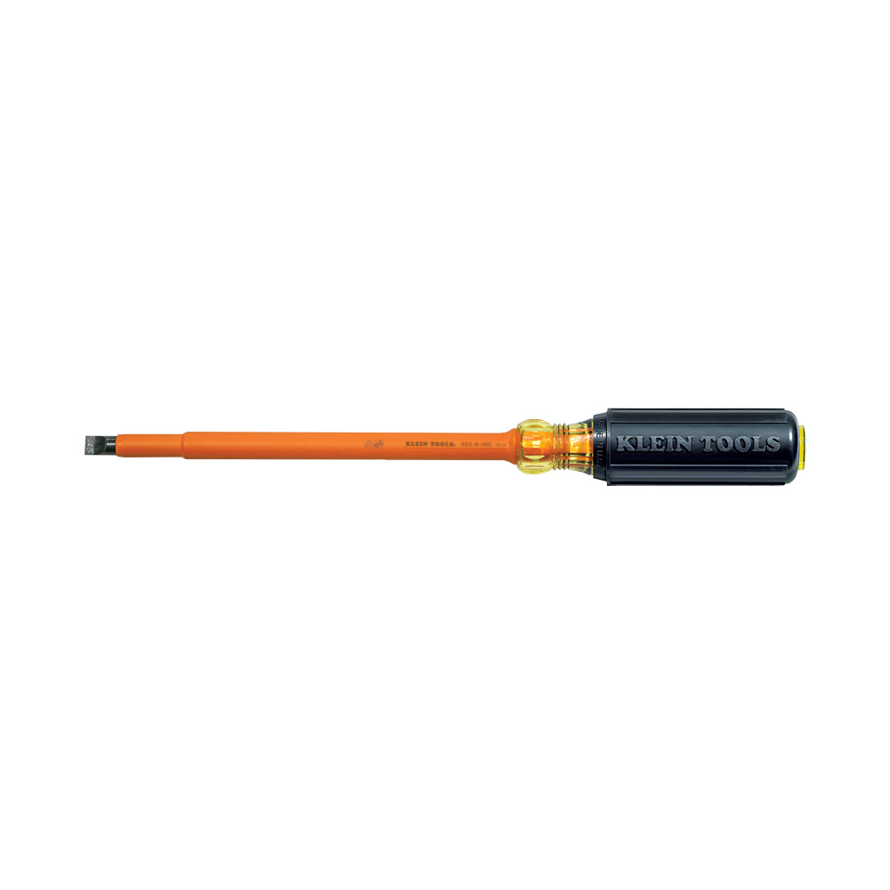602-8-INS Screwdriver, 3/8 in Cabinet Point, Steel Shank, 13-3/8 in OAL, Plastic Handle, Black Oxide, ASTM F1505