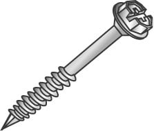 1/4 x 2-1/4" Tapcon Concrete Screws, Hex Washer Head, Slotted, Blue