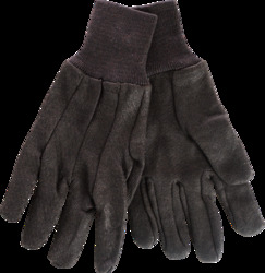67642 General Purpose Gloves, Work, Clute Cut/Straight Thumb Style, L, Jersey, Brown, Knit Wrist Cuff, Unlined Lining