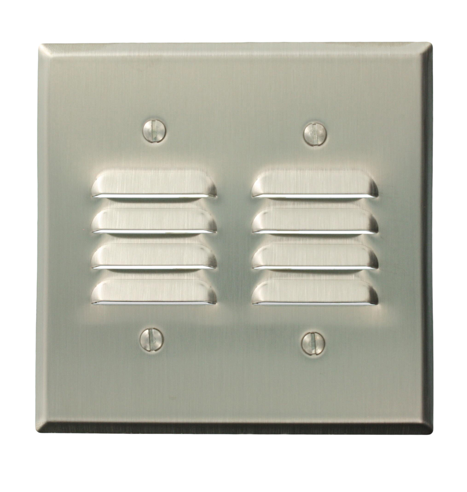 84081-40 Standard Size Louver Wall Plate, 2 Gangs, 4.56 in W x 4.5 in H, 302 Stainless Steel