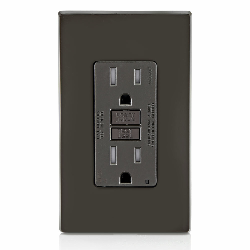 AFTR1 Duplex Self-Grounding Tamper Resistant AFCI Receptacle, 125 V AC, 15 A, 2 Poles, 3 Wires, Brown