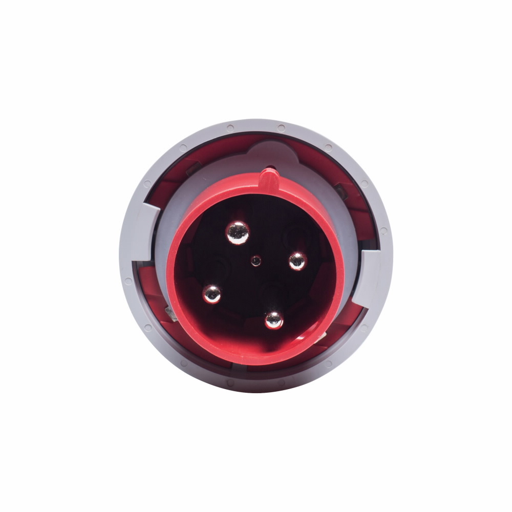 AH460P7W Arrow Hart 3-Phase Watertight Arrow Hart Pin and Sleeve Plug, 480 V AC, 60 A, 3 Poles, 4 Wires, Red