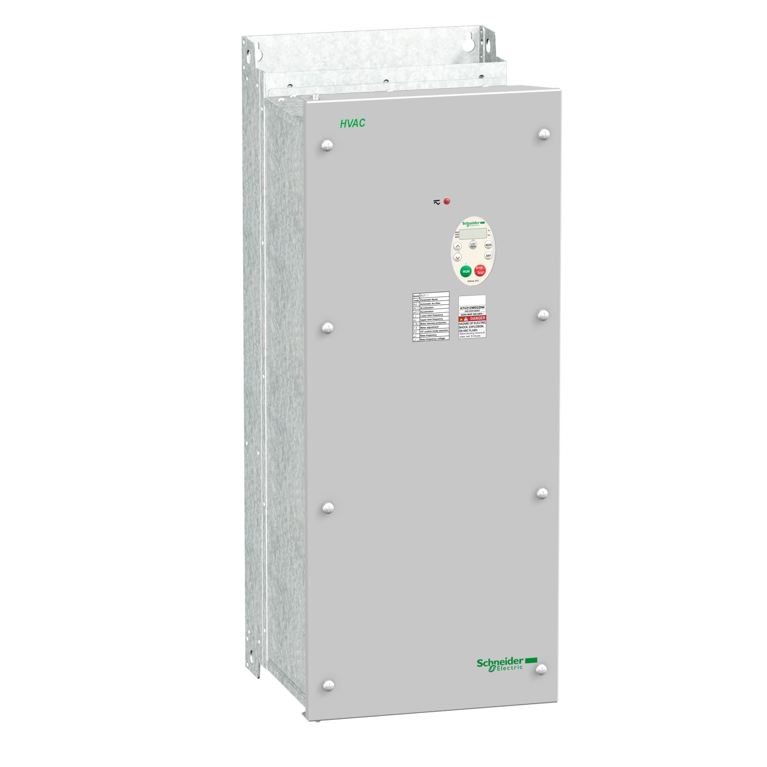 ATV212WD30N4 Altivar 212 3-Phase AC Variable Speed Drive With Heat Sink, 380 to 480 V AC, 64.4 A, 40 hp, 11.18 in W x 12.4 in D