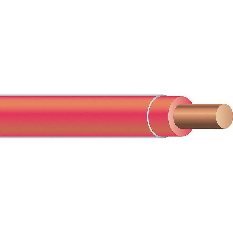 THHN Wire, 12 AWG, Red, Solid, Copper Conductor, 500 Foot Reel