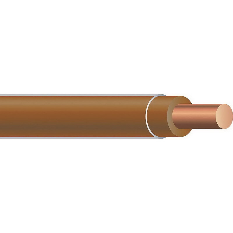 THHN Wire, 12 AWG, Brown, Solid, Copper Conductor, 500 Foot Reel